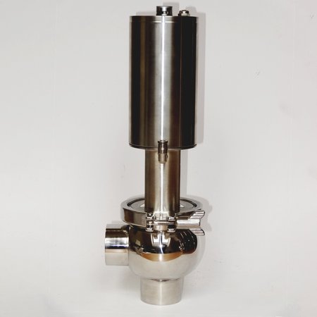 Сідельний клапан нержавіючий AISI 316 під зварювання Ду 25 тип L з пневмоприводом